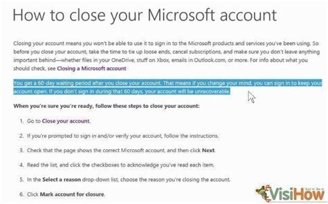 No service would want to delete an important account erroneously or because of a. Delete Your Microsoft Account - VisiHow