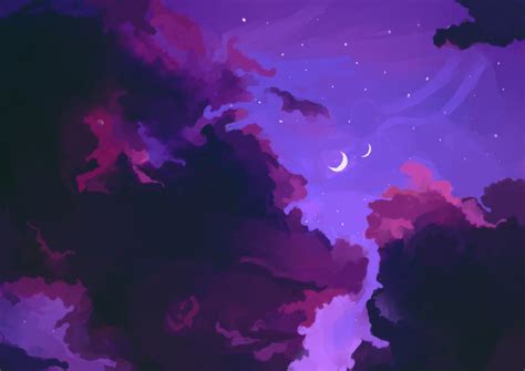 Anime Purple Sky Wallpapers Wallpaper Cave