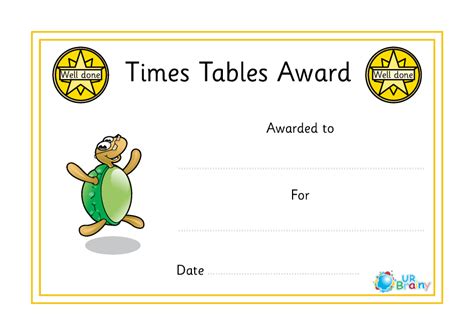 Times Tables Award Tommy Certificates Maths Worksheets For Further Resources By