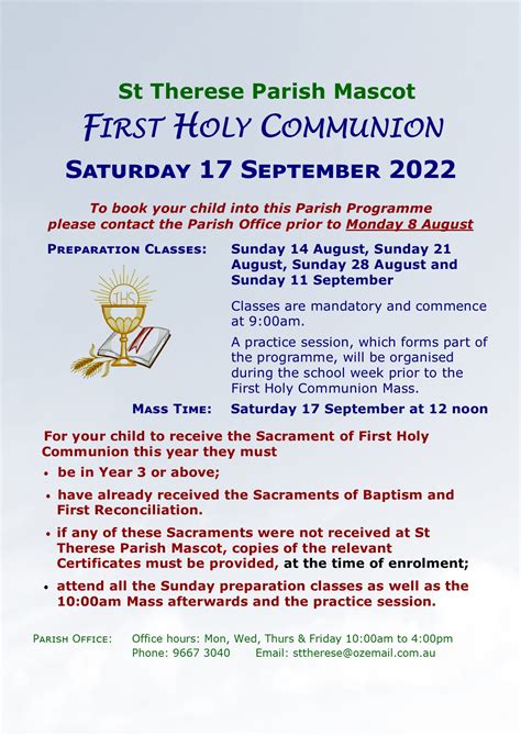 First Holy Communion St Therese Catholic Church