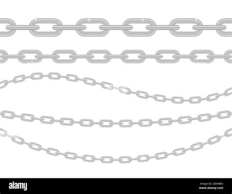 Metallic Chain Block Chain Collection Of Seamless Metal Chains