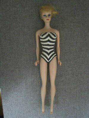 Vintage Barbie Black And White Striped Swim Suit Ebay