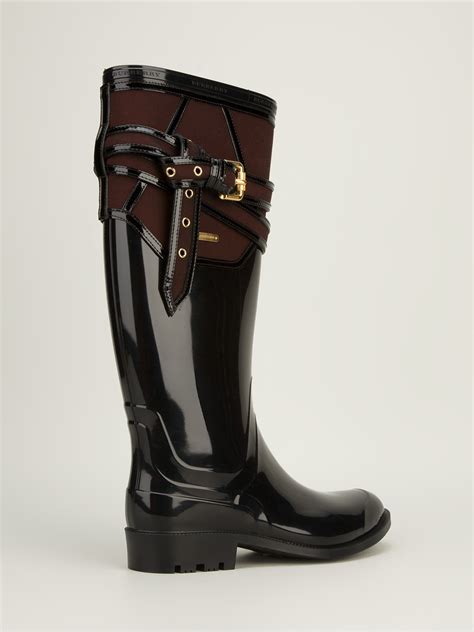 burberry buckled rain boots in black lyst