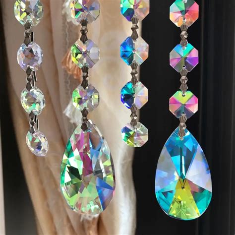 14mm Ab Crystal Octagon Beads With 50mm Crystal Chandelier Pendants