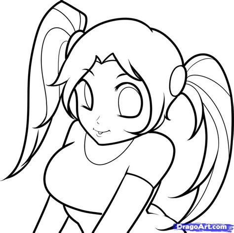 Drawing anime & manga, drawing cartoon characters tagged: Girl Drawing Easy | Free download on ClipArtMag