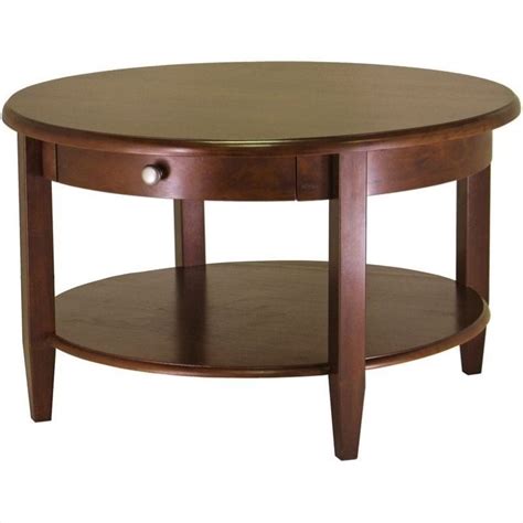 Sierra round coffee table beautiful round coffee table made of solid wood in durable finish. Winsome Concord Round Wood Coffee Table in Antique Walnut ...
