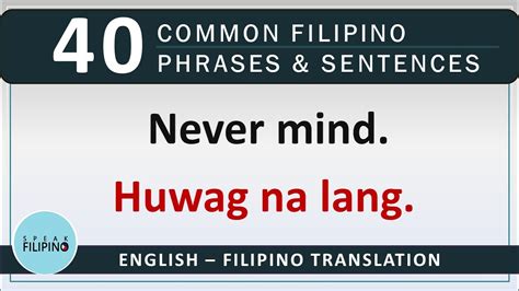 Commonly Used Filipino Phrases 11 English Tagalog Youtube