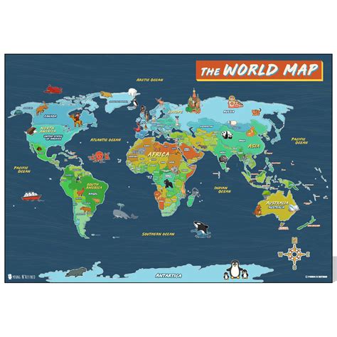 Kids Laminated World Map Poster Kids World Map World Map Poster Images