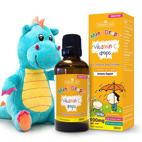 Natures Aid 3 Months 5 Years Vitamin C 100mg Mini Drops For Infants