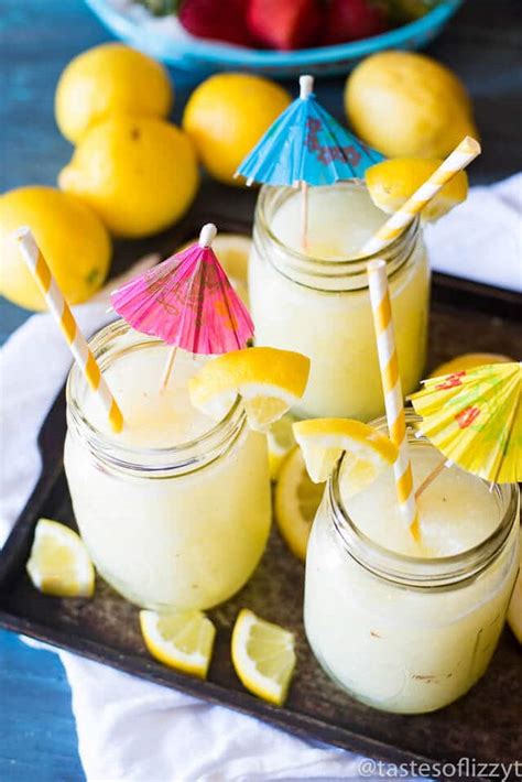 Easy Frozen Lemonade Blended Drink With Fresh Lemons