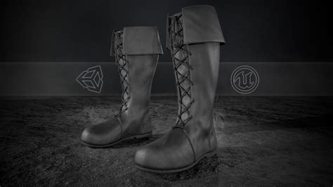 Black Medieval Boots 3d Model Game Ready Cgtrader