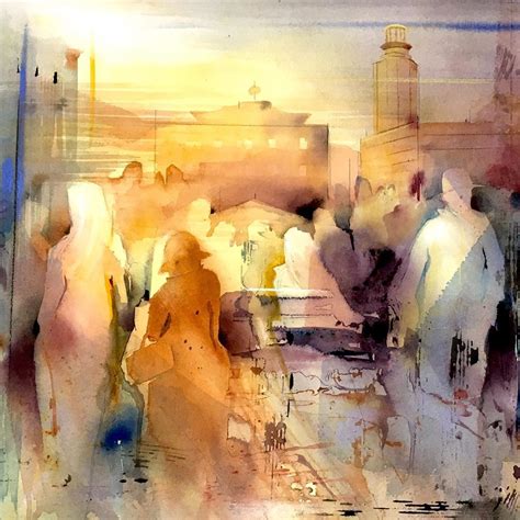 Ethereal Watercolor Paintings Capture Stockholms Colorful Energy Watercolor Paintings