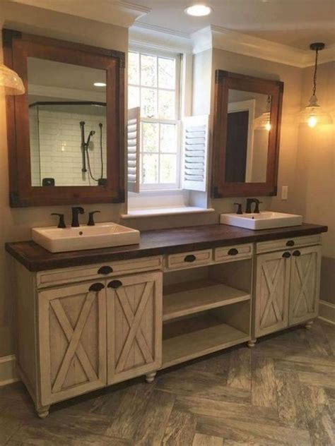 It's perfect for a small space. 32+ Trendy Farmhouse Bathroom Vanity Ideas - Page 28 of 30