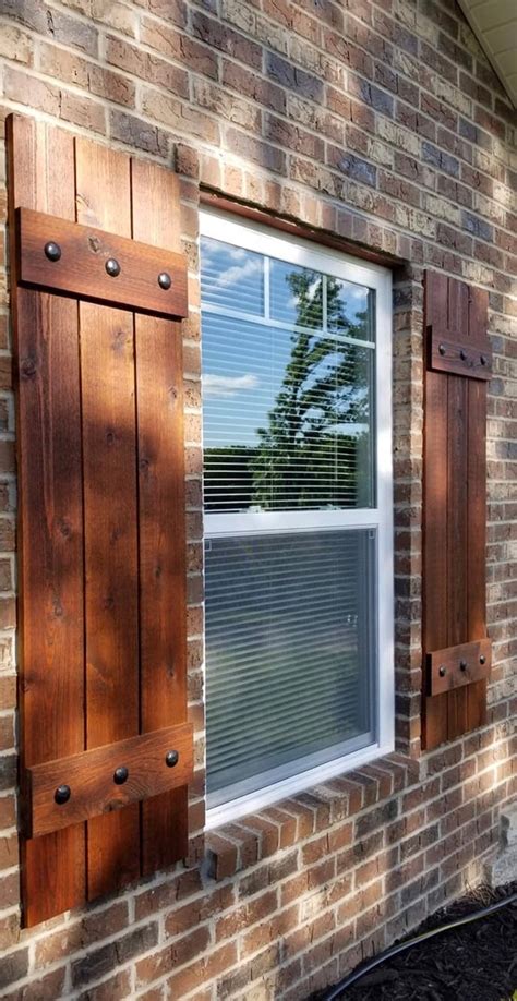 Stained Cedar Shutters Exterior Shutters Board And Batten Etsy