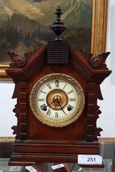 Ansonia Clock Co 1878 8 Day Mantle Clock Wporcelain Face