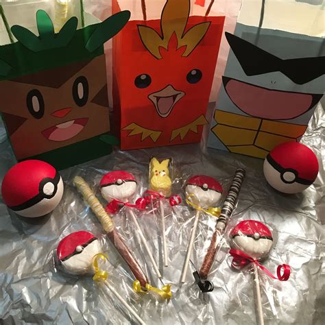 Pokemon Party Goodies Cookie Pops Pikachu Peeps Candy