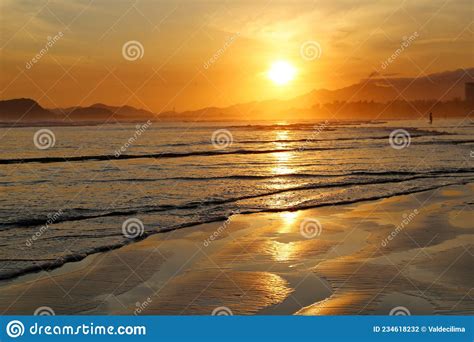 Tropical Horizon With Spring Time Beautiful Sunset On The Beach With