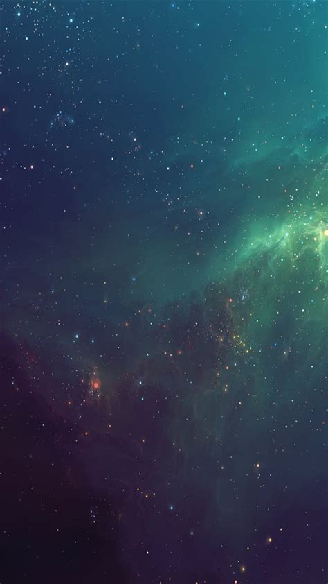 Fantasy Shiny Starry Green Nebula Starry Space Skyscape Iphone 8