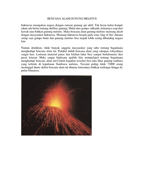 Contoh Teks Eksplanasi Tentang Gunung Meletus Homecare24