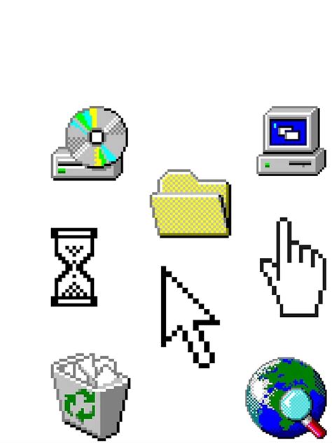 Windows 95 Computer Icon Sticker Pack Collection Poster By Official