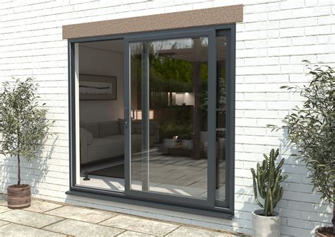 2100mm Upvc Anthracite Grey Sliding Doors Lh Sliding Rh Fixed Bifold