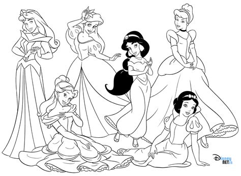 Dibujos Para Colorear De Todas Las Princesas De Disney Páginas Colorear