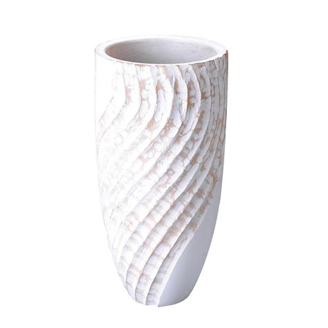 Uniquewise Glossy White Lacquer And Natural Bamboo Small Cylinder Shaped Tall Spun Bamboo Floor