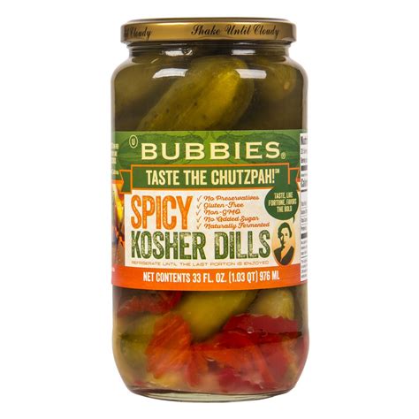 Bubbies Kosher Dill Pickles Spicy Azure Standard