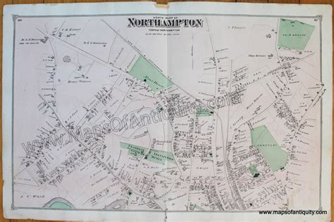 1873 North Part Of Northampton Pp 66 67 Ma Antique Map Maps Of