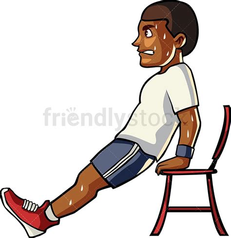 Black Man Doing Squats Cartoon Vector Clipart Friendlystock