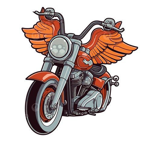Motocicleta Com Ilustração Vetorial De Asas Grandes Png Design De