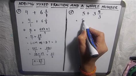 How To Add A Mixed Fraction And A Whole Number Easy Adding