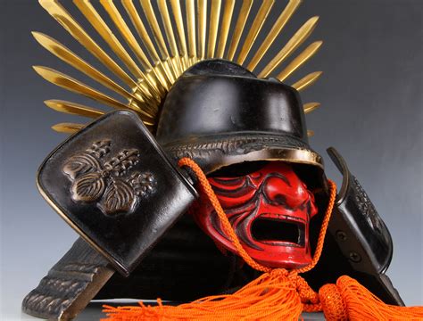 Japanese Samurai Helmet Hideyoshis Kabuto With A Mask Etsy