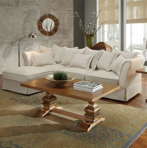Karlee Traditional Beige Linen Sectional Sofa Modern Sectional