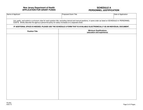 Form Fs 40a Schedule A Download Printable Pdf Or Fill Online Personnel