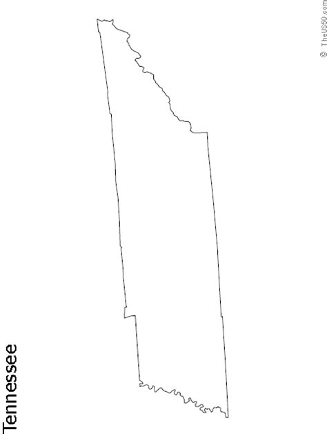 Tennessee State Blank Outline Map Tennessee Outline State Of