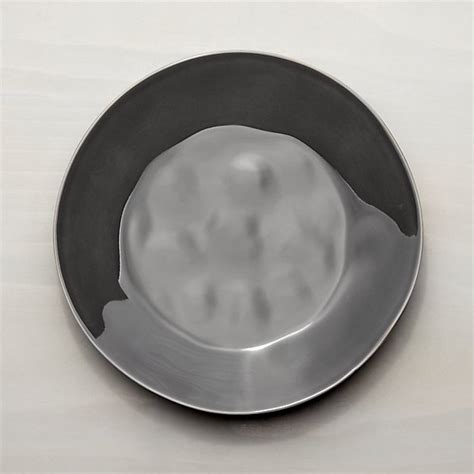 Our silver and gold charger plates add beauty to wedding and dinner table settings. Marin Dark Grey Dinner Plate | Crate and Barrel