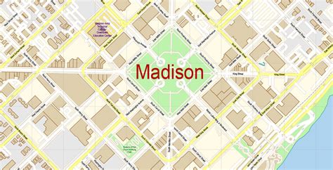 Madison Wisconsin Map Vector Exact City Plan Detailed Street Map Adobe