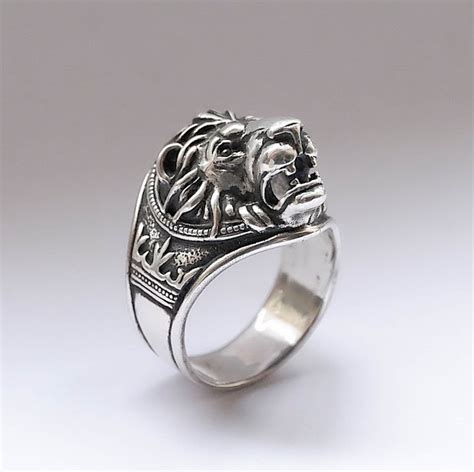 Lion Head Ring Lion Ring For Man Ring For Man Bikers Ring Etsy