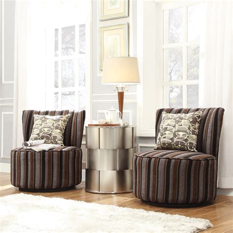 These cheery chairs are available in a variety of styles, including modern accent chairs, armless accent chairs, and upholstered accent chairs. Inspire Q Gray Stripe Print Swivel Accent Chair - Accent ...