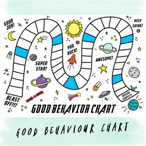 Printable Good Behavior Chart Outer Space Etsy UK Good Behavior Chart Behaviour Chart