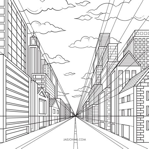 How To Draw One Point Perspective Draw Room City Cube Jae Johns In