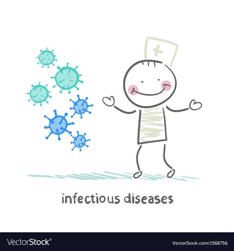 Infectious Diseases Stands Next To Infection Vector Image