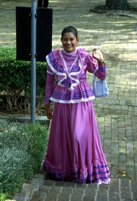 Unidentified Woman In Traditional Mexican Dress The