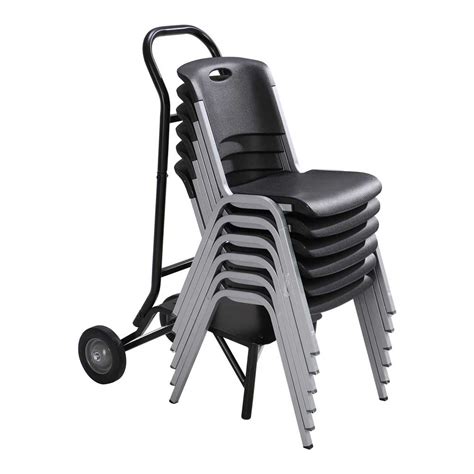 Lifetime 80525 Stacking Chair Wheel Storage Rack Cart Dolly