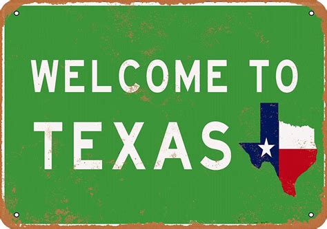 For 8 X 12 Tin Sign Welcome To Texas Metal Sign