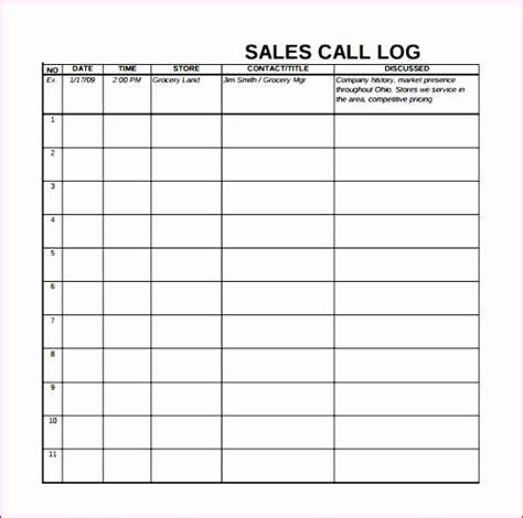 14 Sales Call Log Template Excel Excel Templates