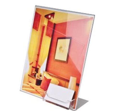 8 5x11 slant back sign holder with business card pocket buy acrylic displays