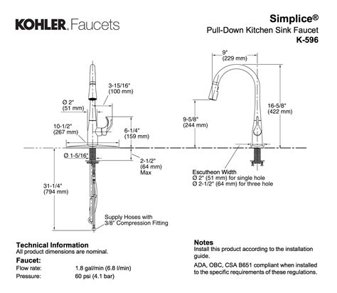 Kohler kitchen sink faucet k 10430 kohler forte pull out faucet k 10433 pull out spray kitchen sink faucet comments for 411 plumb. Kohler K-596-CP Simplice Single Hole Pulldown Kitchen ...