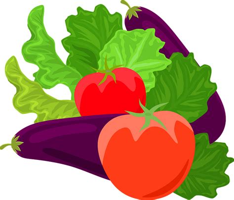 Vegetables Eggplant And Tomato Clipart Free Download Transparent